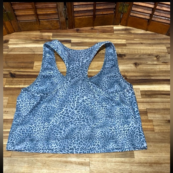 Blue Leopard Workout Tank Top size L - Picture 2 of 5
